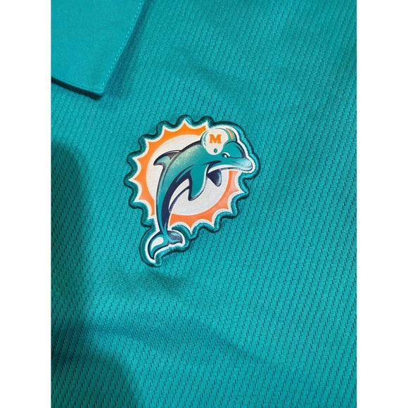 Nike Miami Dolphins NFL Dri-Fit Polo Shirt Mens XL Football Teal - Picture 3 of 6